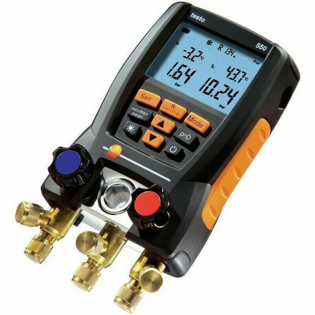 Testo 550 Refrigeration Digital manifold Gauge Pressure kit 0563 1550 w