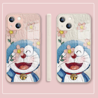 For iPhone 16 15 14 13 12 11 Pro Max Cartoon Phone Case Shockproof Oil Painting
