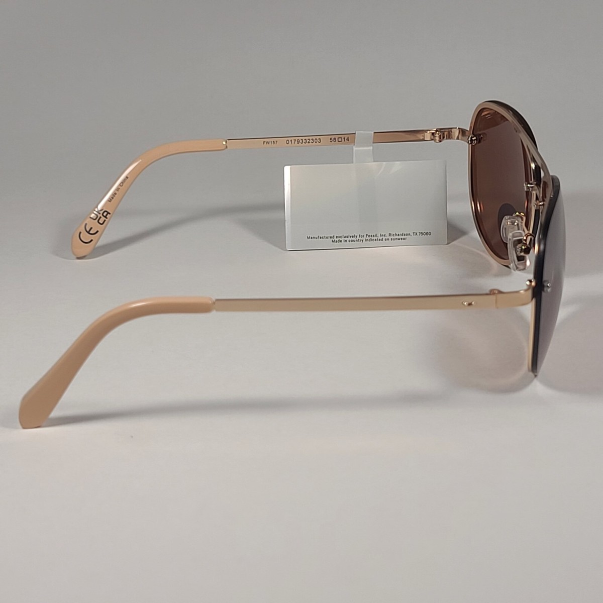 Fosil Pilot Women Light Gold Metal Frame Fossil Gold Aviator Sunglasses for Women for sale | eBay main image 3