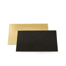 DECORA - Piatto torta rettangolare, 30 x 40 cm, Oro/Nero, 1 pezzo (l'immagine mo