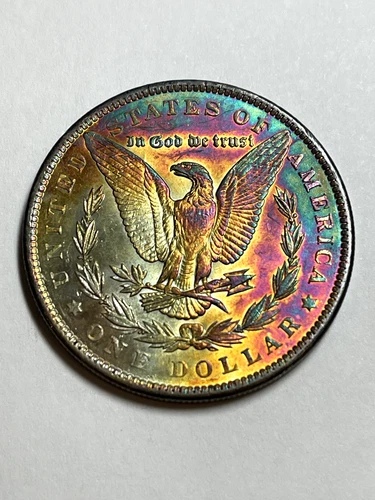 1890 UNC Morgan Silver Dollar *Fantastic Rainbow Toning*