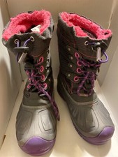 Kodiak Boots Girls Size 4 Glo Waterproof Winter Snow -40 Gray Pink Purple