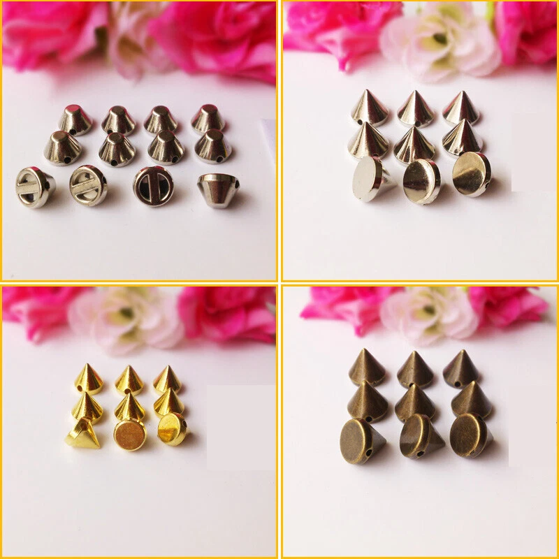 Plastic Punk Cone Studs Rivet Bullet Spike Cone Screw For Leathercraft DIY - Image 3 of 4