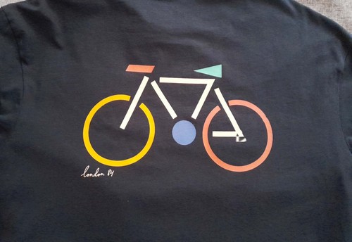 NWOT M&S dark navy t-shirt 2XL bicycle logos relaxed fit short sleeves unisex - Picture 6 of 13