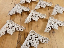 8 Antique Style Shelf Brace Wall Bracket Cast Iron Brackets SMALL White