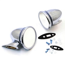 AUSTIN MORRIS VINTAGE CAR CLASSIC CHROME TORPEDO BULLET EXTERIOR WING MIRROR SET