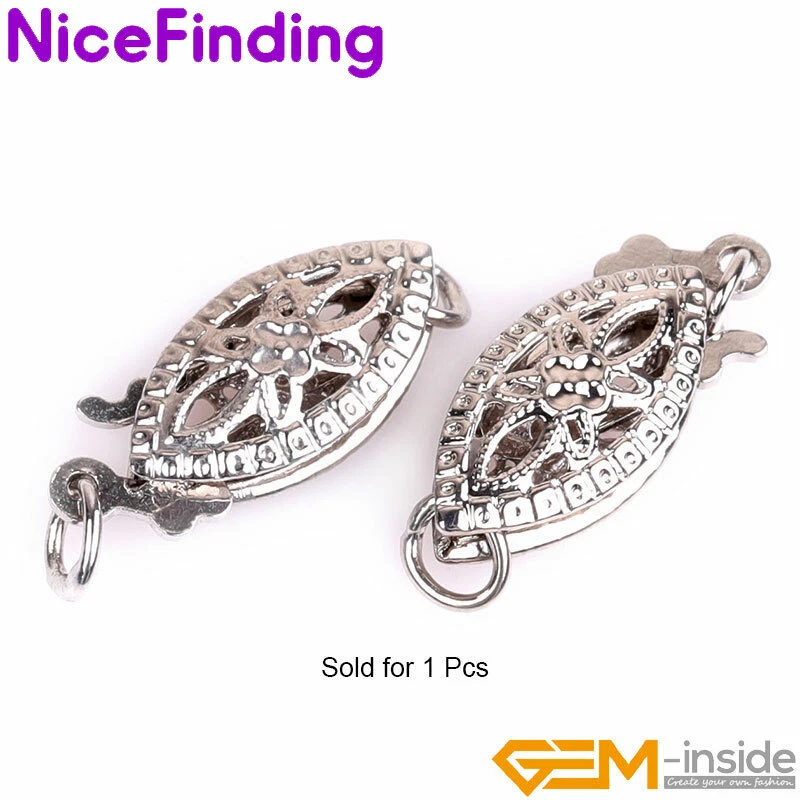 14K Gold Filled Fish Oval Filigree Clasps Pearl Necklace Bracelet For Connector - Image 2 of 4