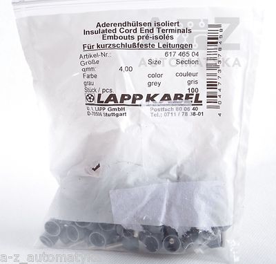 LAPP KABEL 61746504  4mm² 19.5mm INSULATED CORD END TERMINALS 200PCS ! NEW !