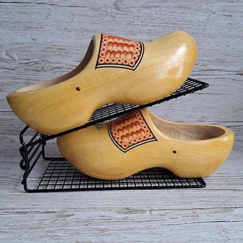 Hand Carved Dutch Holland Wooden Shoes WETT GED VV 25 cm Size 3 EU 36, 23.5cm - Picture 3 of 6