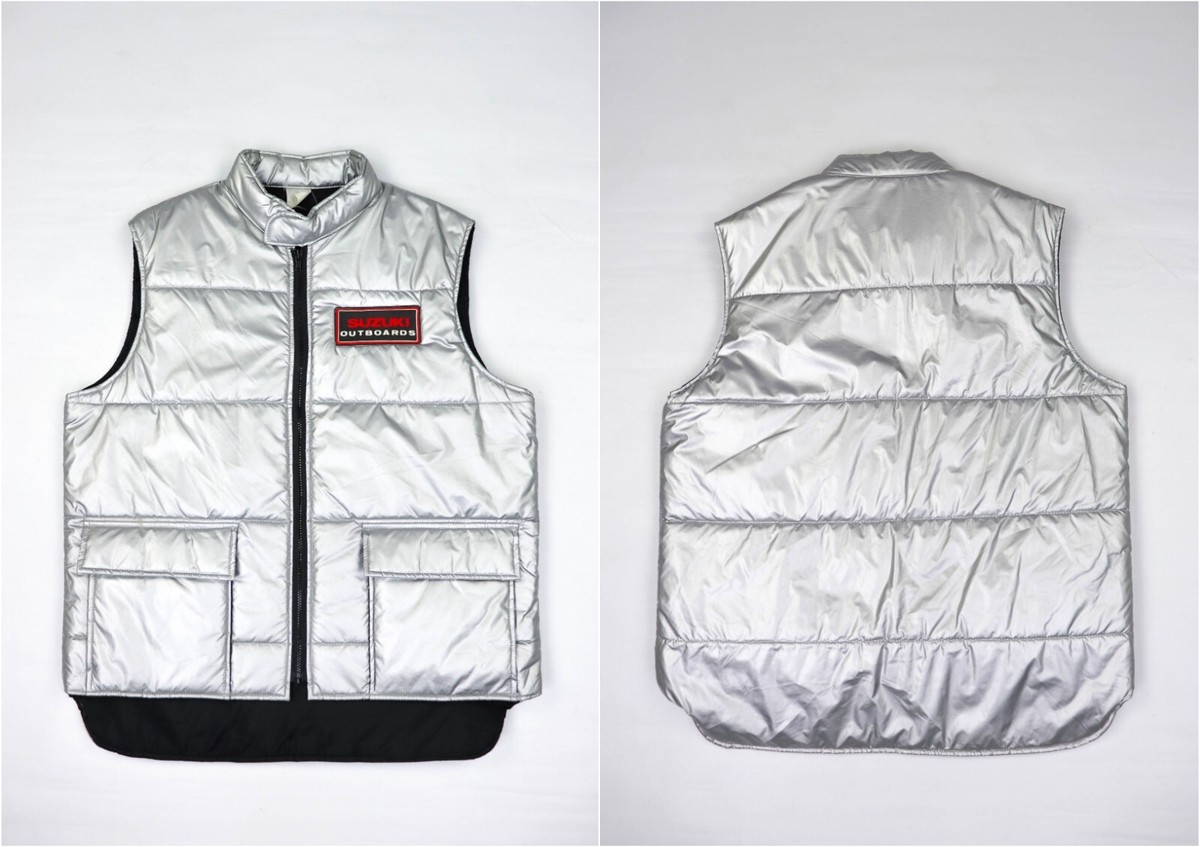 Suzuki Outboards Vintage 90s Made in Japan Silver Cropped Vest S-M