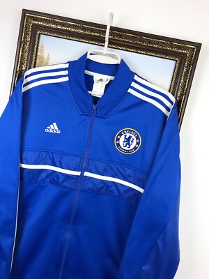 Vintage Adidas Chelsea Football Jacket Soccer Track Top Mens Zip