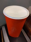 Vintage Tupperware Orange 16 Cup Canister w/Servalier Lid #1222 NICE white seal — photo 2