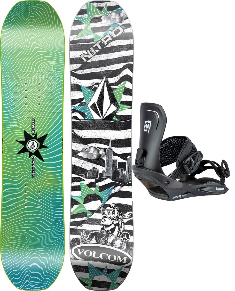 Nitro Ripper x Volcom Snowboard 132 cm with Charger Bindings Nitro Ripper x Volcom Snowboard 132 cm with Charger Bindings
