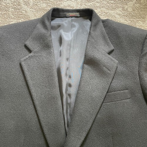 Patrick James Mens Cashmere Blazer 44 R Black Two-Button Suit Jacket Made USA - Picture 6 of 15