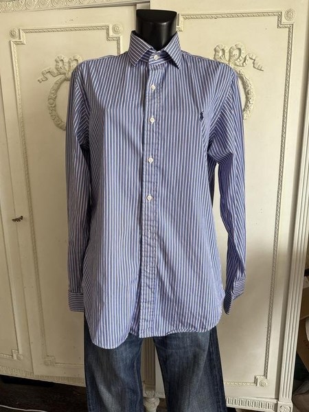 Men Polo Ralph Lauren Shirt Blue Cotton 40 /L / 48 #CMI4