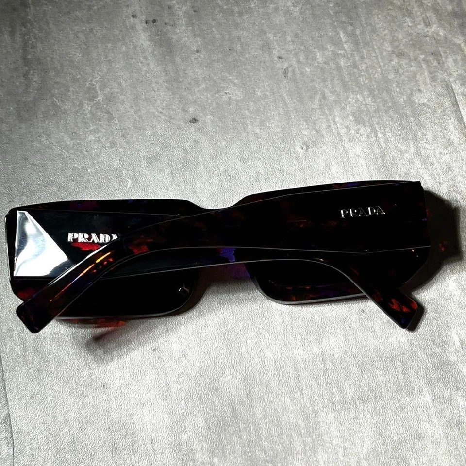 PRADA SPR06Y-F Symbol Red Blue Tortoiseshell Square Sunglasses Made in Italy w/C - Image 4 of 4
