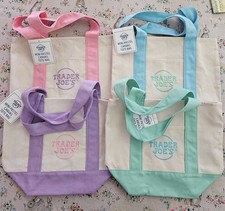 Trader Joe  s NEW Mini Pastel Tote Bags Set Of 4 Limited Edition NWT