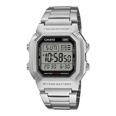 Casio W-800HD-1AVEF Akku 10 Jahre 100M WR Stahlarmband Chrono Dual Time