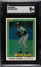 1981 DONRUSS #569 DANNY AINGE RC BLUE JAYS SGC 9 MT