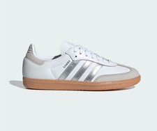 NEW Adidas Samba OG White Silver Metallic Grey JI2725 Size s 6w - 10w NO BOX