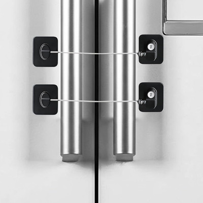Fridge Lock with Key Child Proof Fridge Locks for Kids and Adults, Metal