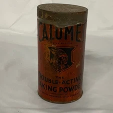 VTG VINTAGE CALUMET DOUBLE ACTING BAKING POWDER METAL CAN
