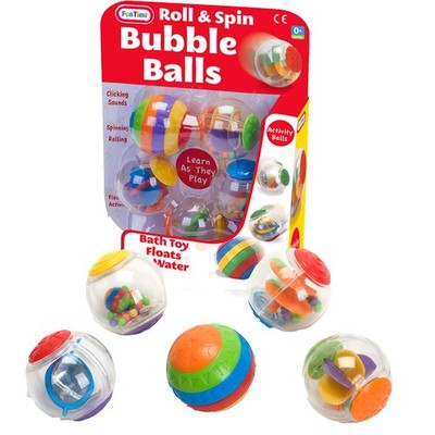 A2Z Spin and Roll Bubble Balls 5-teiliges Set Baby Badespielzeug für Kleinkinder 0 Monate+