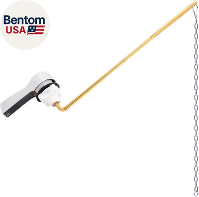 Universal Metal Front Mount Toilet Handle Replacement Kit, Brass Toilet Flush Ta