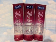 LOT 3 SUAVE ESSENTIALS 8 MAX HOLD STYLING GEL FOR LONG LASTING HOLD 9 OZ
