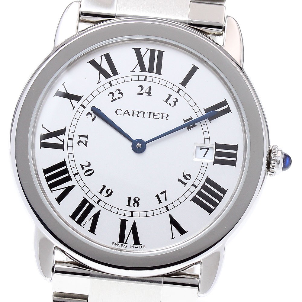 Cartier Ronde Solo Date Silver Dial Quartz Mens Watch 820821