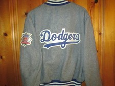 1990s LOS ANGELES DODGERS Vtg 80s DeLong Letterman Wool Bomber Jacket XL 46 USA