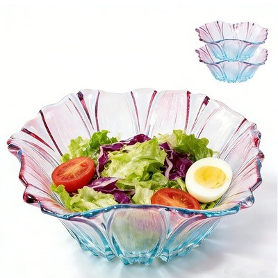 2 Piece Glass Salad Bowl Set - 7.3'' Decorative Serving Bowls, 17 OZ (500ml) M...