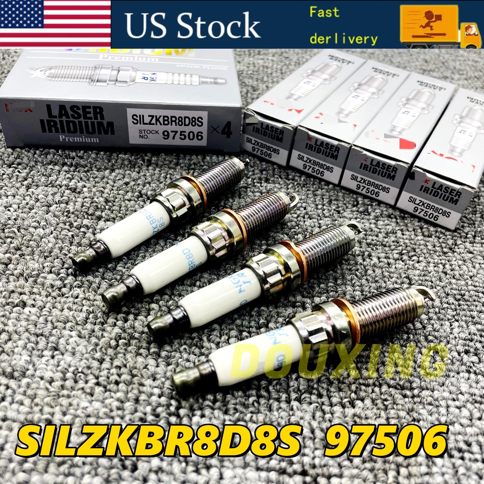 4PCS Laser Iridium Spark Plugs For NGK BMW 12120039664 97506 SILZKBR8D8S NEW
