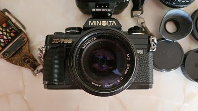 Vintage Minolta X-700 SLR Film Camera Set + Sakar & Samyang Lenses
