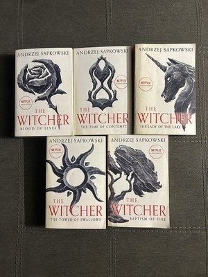 The Witcher - 5 Book Lot Andrzej Sapkowski Paperback Set Saga