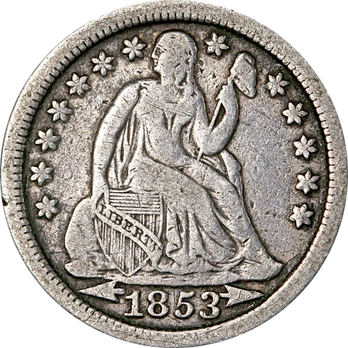 1853-P Seated Liberty Dime