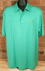Masters Tech Mens Green All Over Print Logo Golf Polo Shirt  Mens Size Large