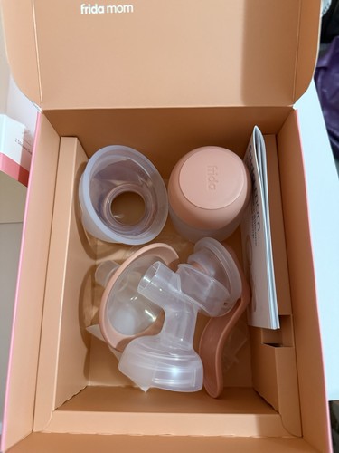 Frida Mom 2-In-1 Manual Breast Pump with Hands-Free Silicone Suction Cup, Milk - Picture 2 of 4