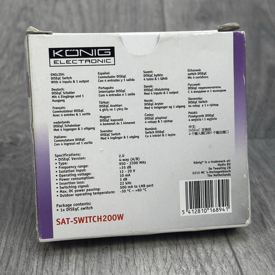 DiSEqC Satellite Signal Dish LNB Combiner 4 Input Way Switch to 1 Output Kong - Image 2 of 4