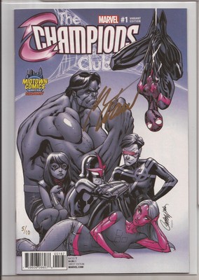 CHAMPIONS #1   GOLD SIGNATURE - MARK WAID   NUMBERED   W/DF COA   MONOCHROMATIC