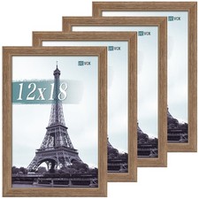VCK 12x18 Poster Frame Set of 4 - Walnut, Gallery-Quality Wood Picture Frames...