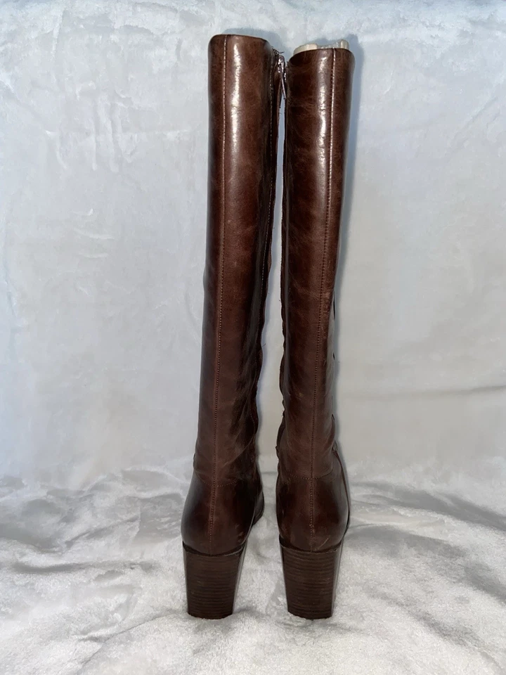 Высокие кожаные сапоги Nine West «Brixie» — размер 9 (шоколадно-коричневые) - Изображение 3 из 4