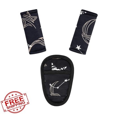 GFU 3pc Car Seat Strap Pads Black Star Baby Toddler Comfort