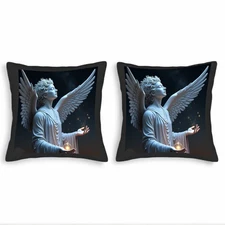Set of 2 18x18in Throw Pillow Covers - Serene Angelic Design 