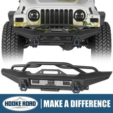 Hooke Road Front Bumper Wwinch Plate For 1987-2006 Jeep Wrangler Yj Tj