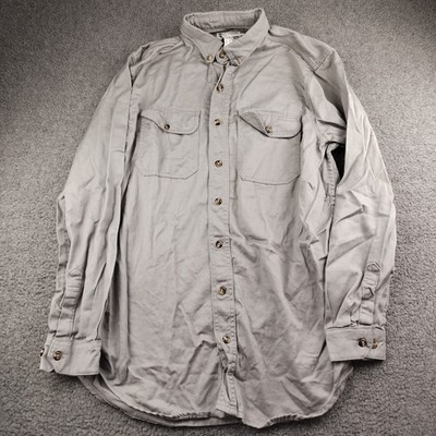 Summit Work Apparel FR Shirt Button Up Sz Large Men's Gray HRC2 Westex Indura