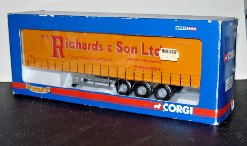 CORGI HAULIERS OF RENOWN 1/50 CURTAINSIDE TRAILER JACK RICHARDS & SONS CC19906