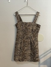 Reformation Lizzie Snake Denim Dress, Size 4