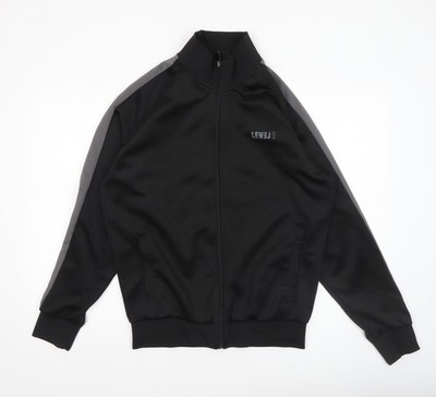 LEVEL 1 Herren Bomberjacke schwarz Größe L Regular Fit Full Zip Sport Style