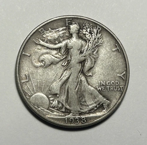 1938 D WALKING LIBERTY HALF DOLLAR VF
